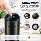 Smart Stainless Steel Water Bottle with LED Temperature Display