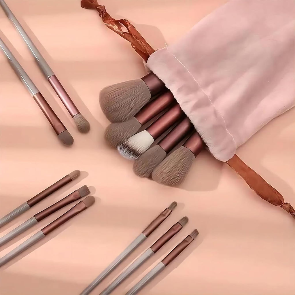 Professional Makeup 13 Brush Set – With Cloth Bag