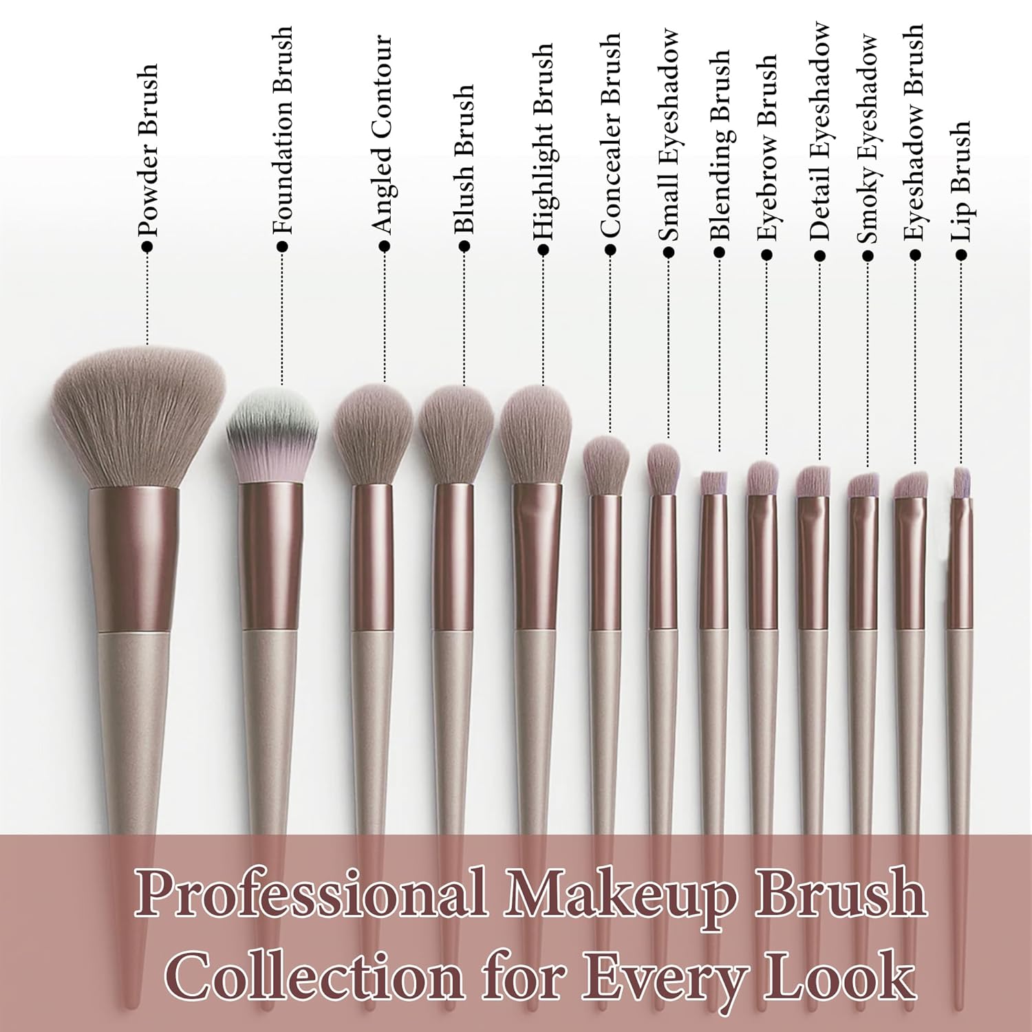 Professional Makeup 13 Brush Set – With Cloth Bag