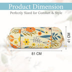 Flower Print Cotton Bolster Cover – Set of 2