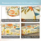 Flower Print Cotton Bolster Cover – Set of 2
