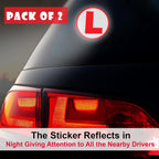 Reflective L Sticker for Learning Drivers – 2 Piece