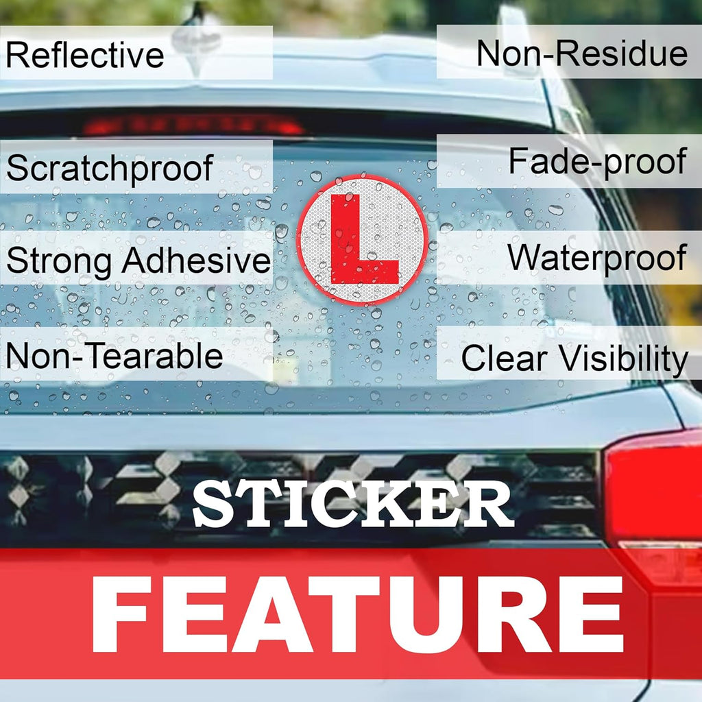 Reflective L Sticker for Learning Drivers – 2 Piece