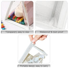 Transparent Stationery Pouch with Zipper – White | Multi-Purpose Storage Bag