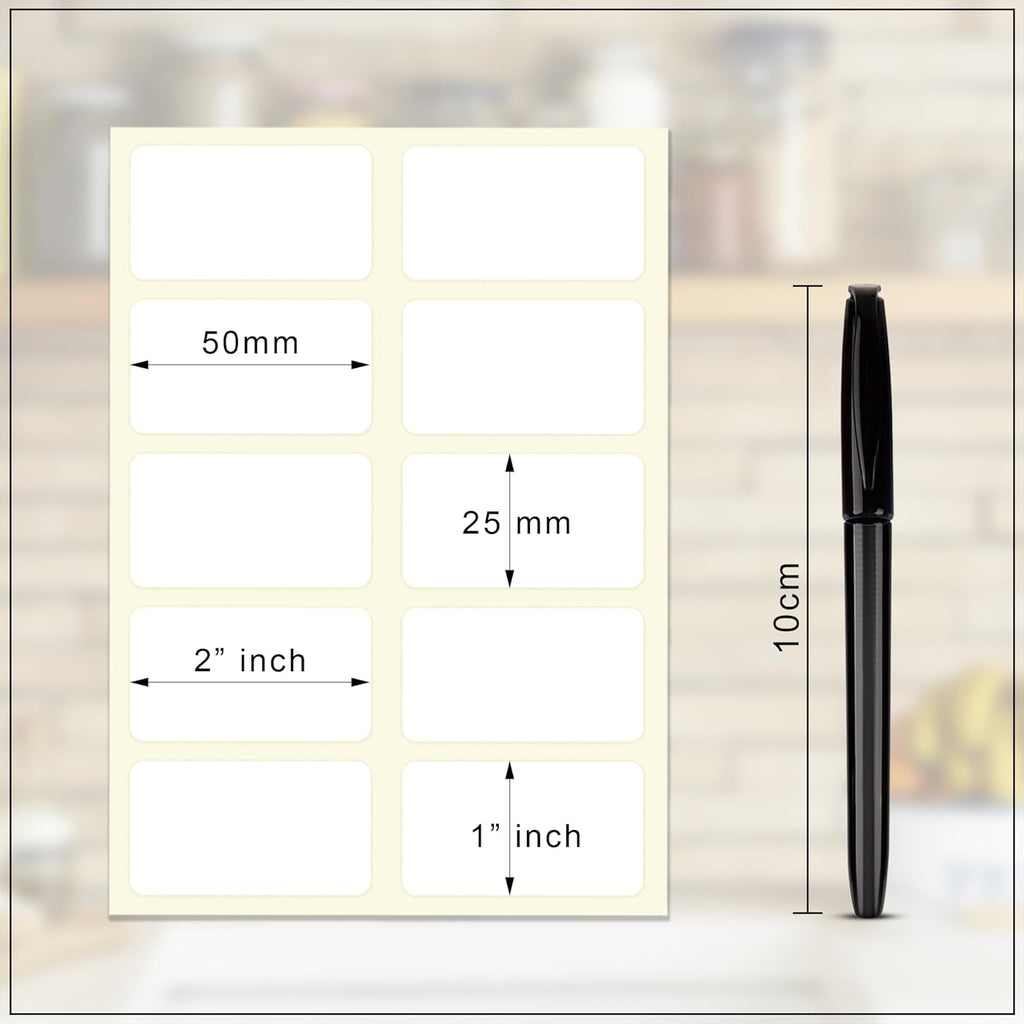 200 Pcs Waterproof White Vinyl Jar Label
