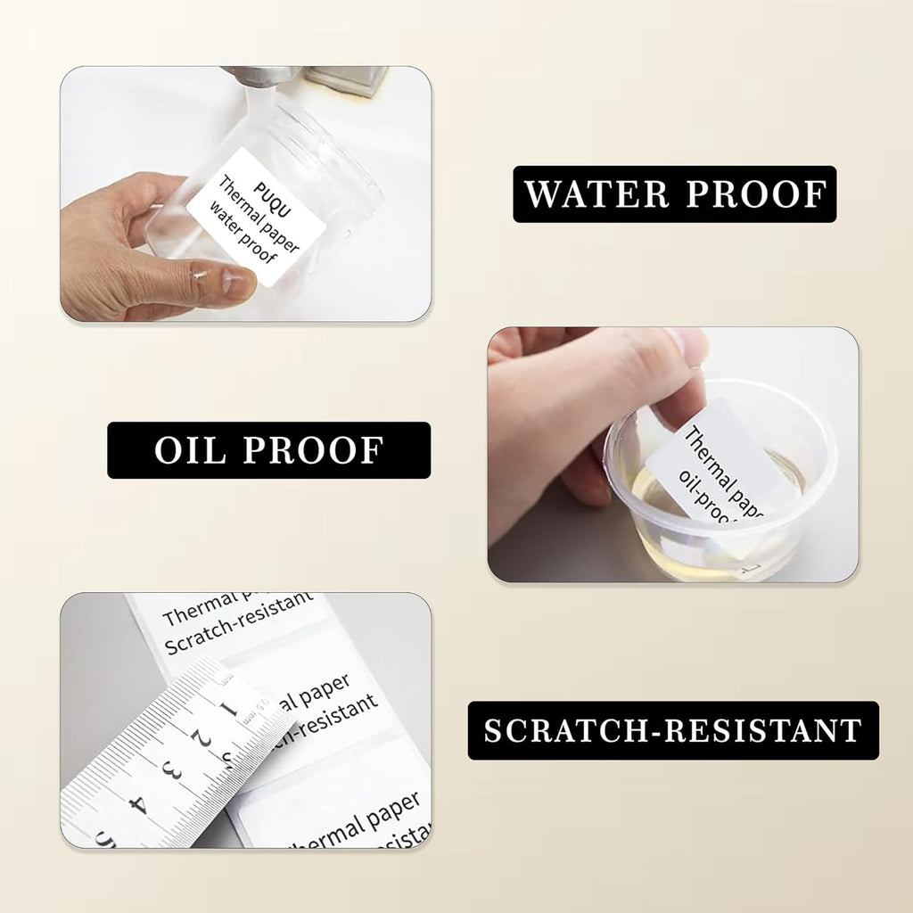 200 Pcs Waterproof White Vinyl Jar Label