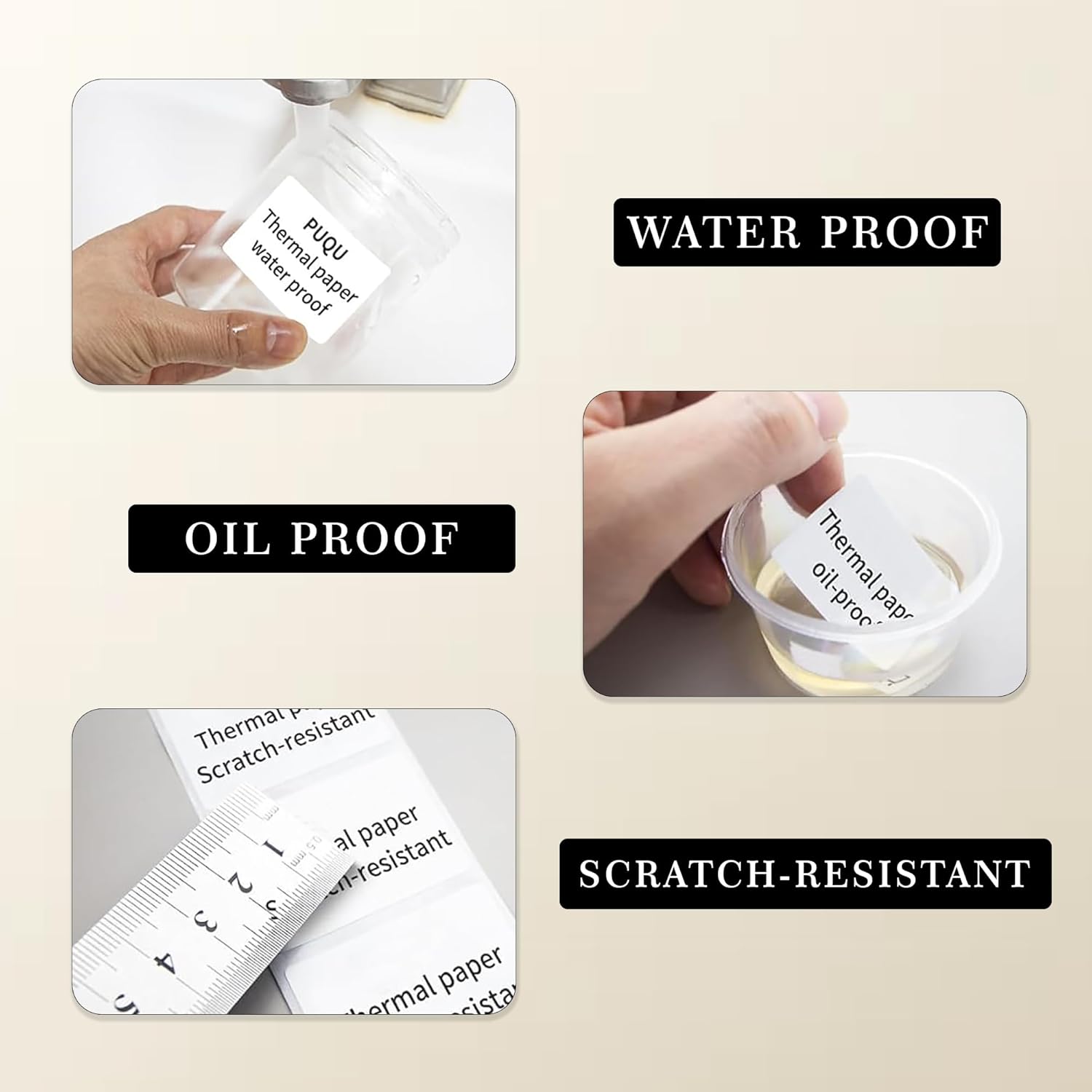 200 Pcs Waterproof White Vinyl Jar Label