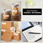 200 Pcs Waterproof White Vinyl Jar Label