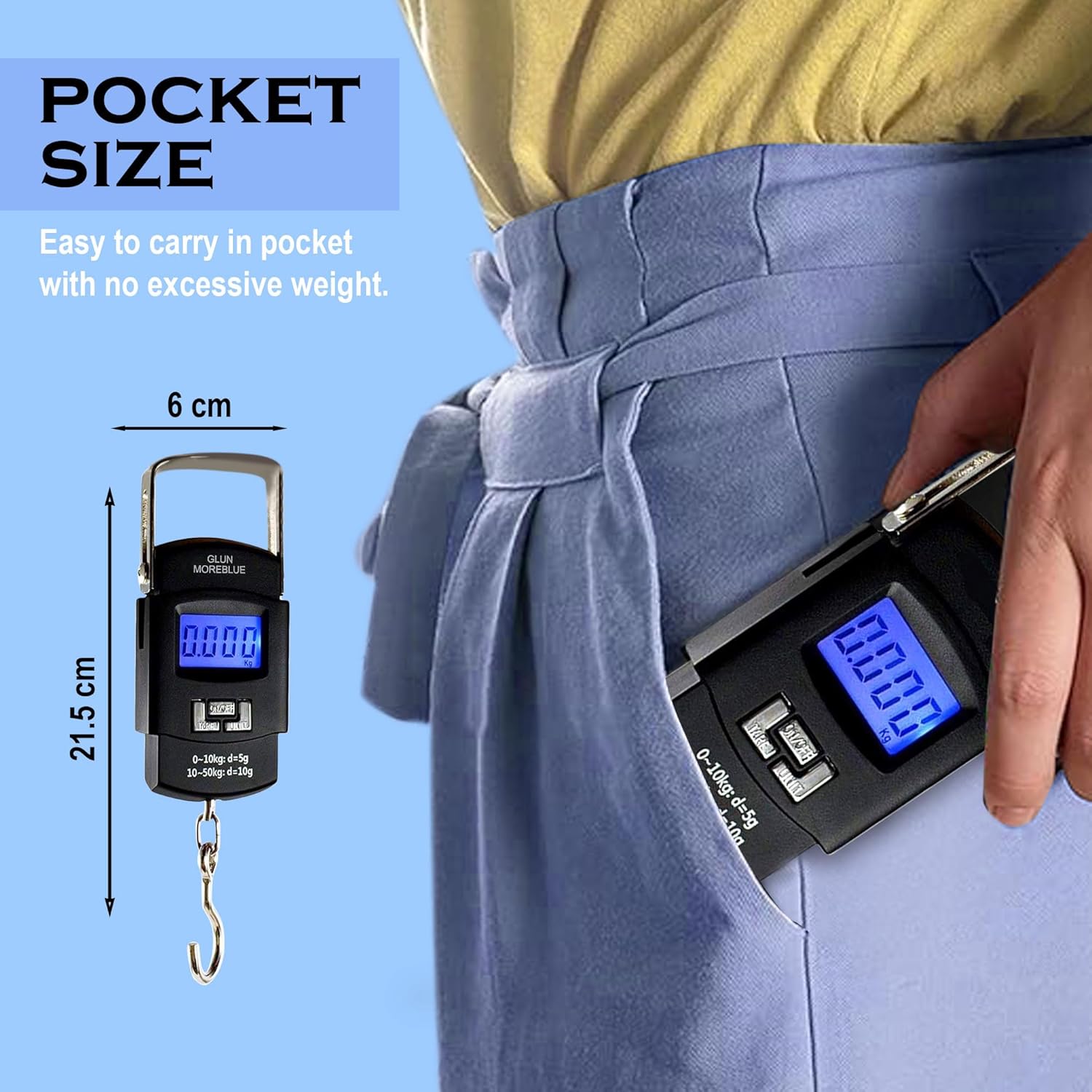 Portable Digital Luggage Weighing Scale– 50 kg / 110 lb